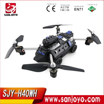 El más nuevo JJRC H40WH 2 en 1RC Quadcopter / Tank con cámara WIFI 720P Modo aire y tierra Modo sin cabeza Dron de bloqueo alto SJY-H40WH